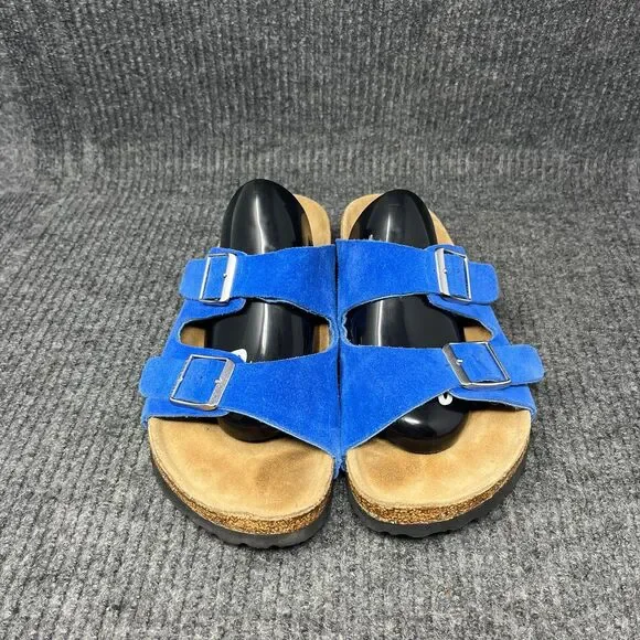 Birkenstock Arizona Blue Suede Sandals Women’s Size 39 / US 8 - Picture 2 of 7